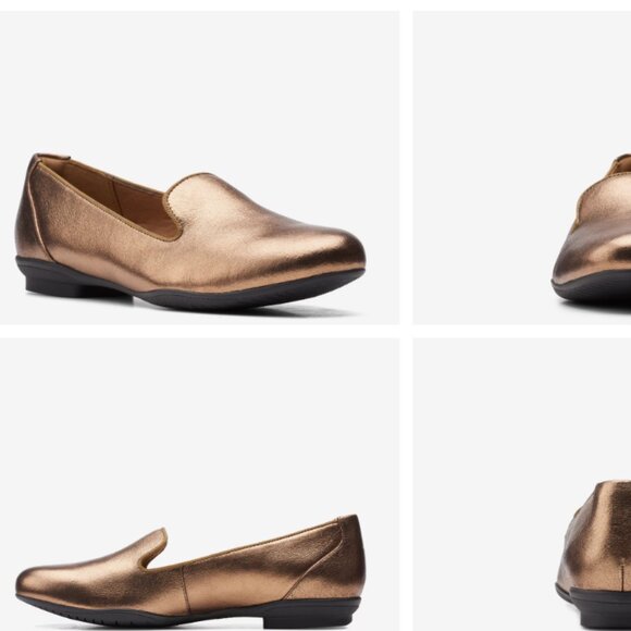 Clarks Shoes - Clarks *Gold Metallic* Sara Poppy Loafer | size 6.5 | Ortholite Insole | EUC